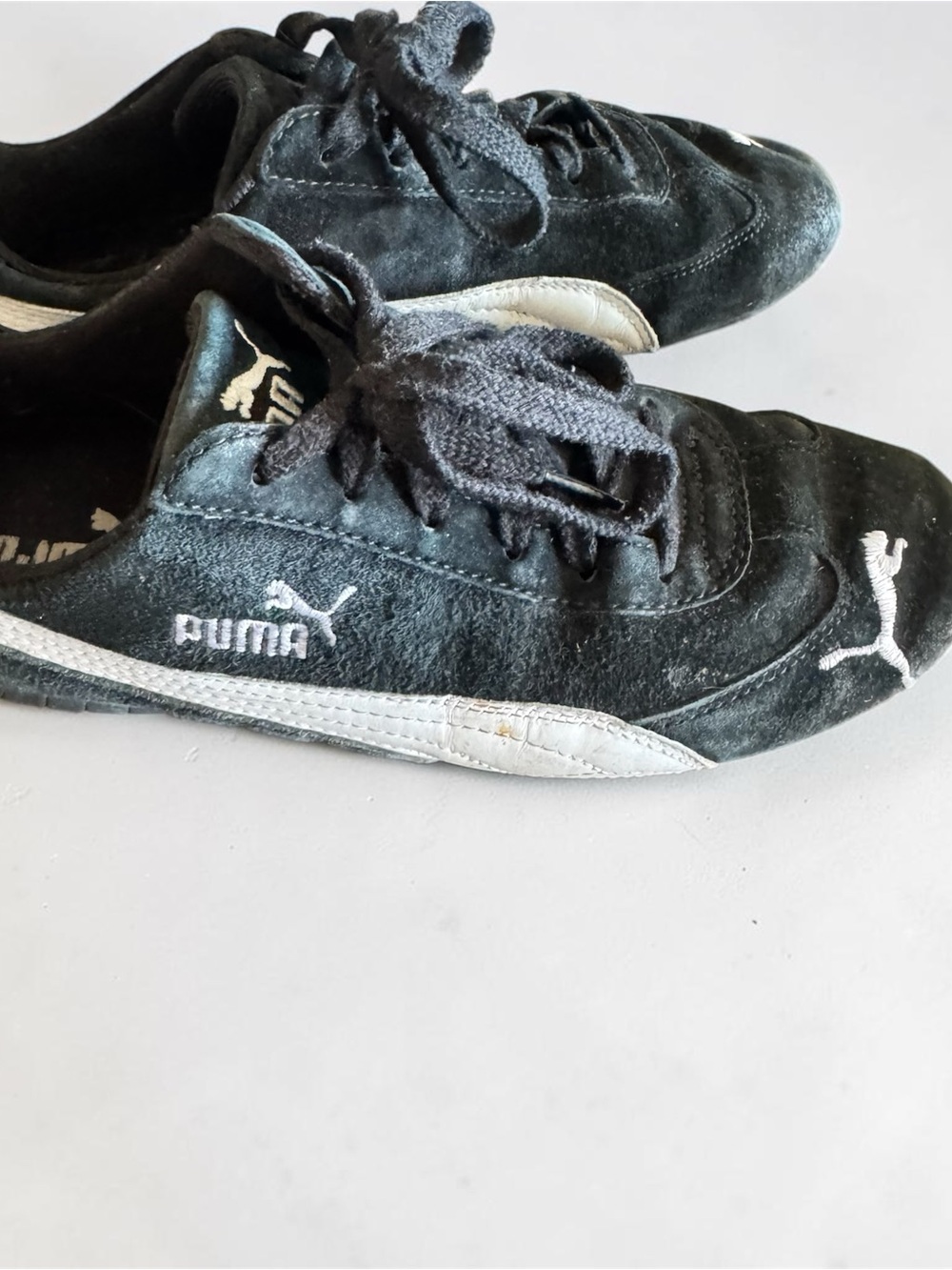 Puma Black Trainers with White Logo